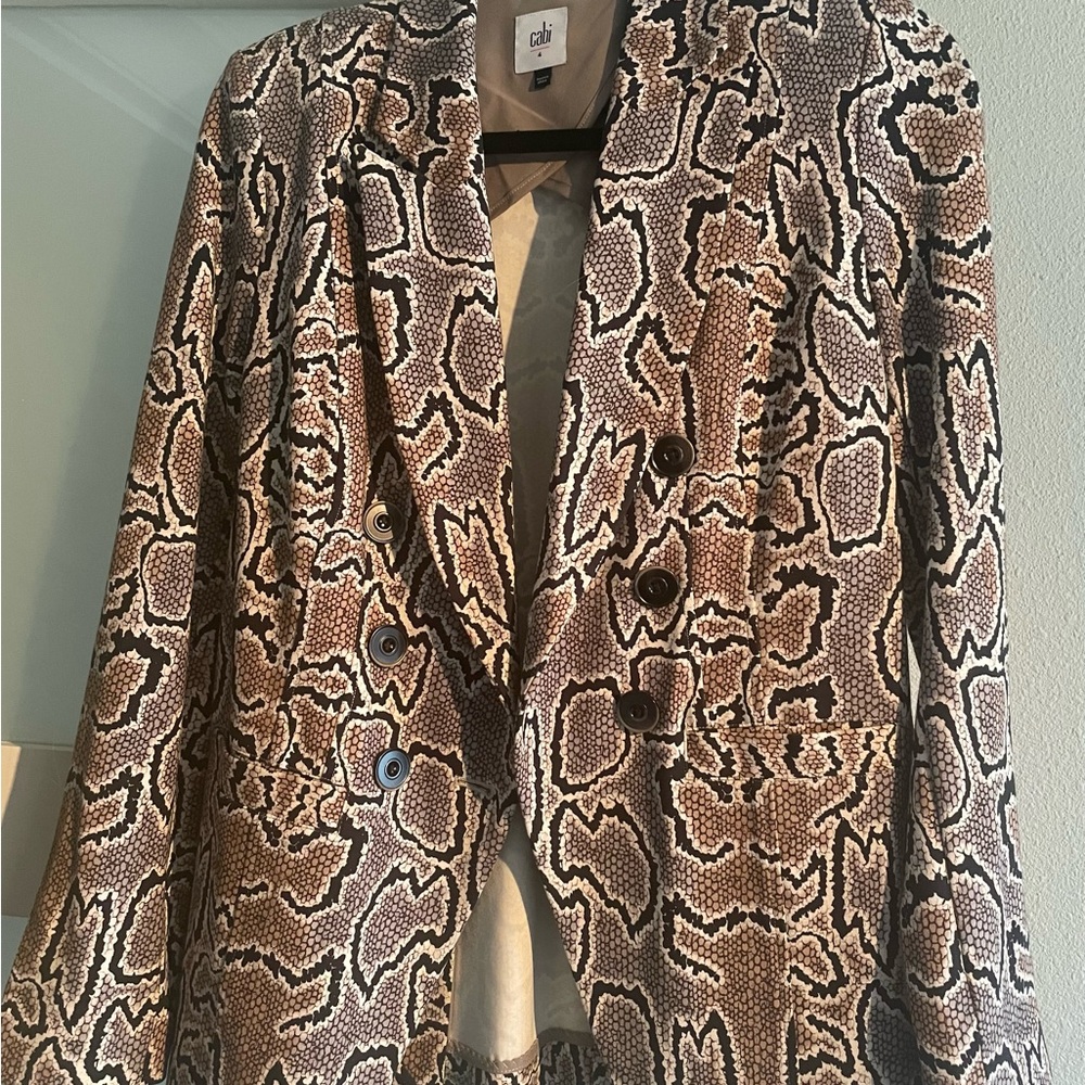 Cabi Python Double Breasted Size 4 Stretch Blazer… - image 4